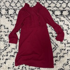 Sharagano Burgundy Long Sleeve Dress
